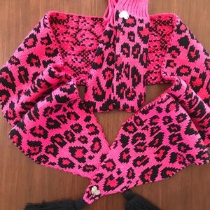 Betsey Johnson Scarf & Mitten Set